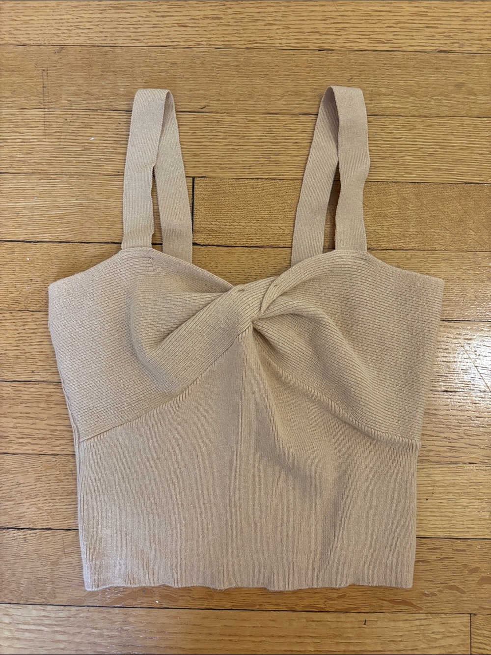 Abercrombie & Fitch Beige Twist Front Knit Tank